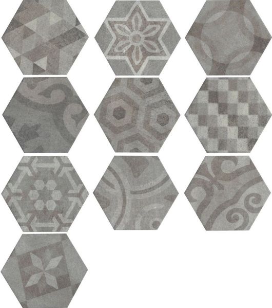 Dekor Hexagon Silver 15x17,3cm Ceramika Pilch